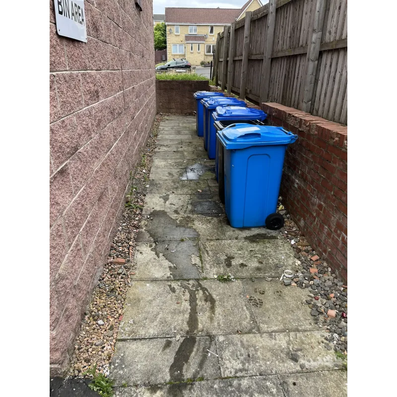 After professional rubbish removal - Bin Area Clearance completed in Glasgow